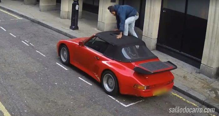 Homem tenta furtar Porsche de uma forma inusitada