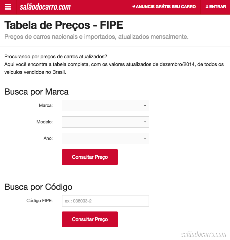 Como consultar o preço de um carro pela tabela Fipe