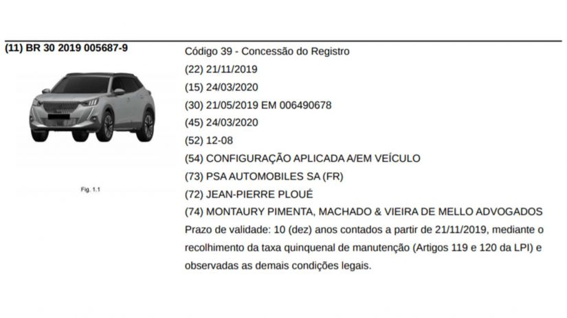 Novo Peugeot 2008 2021 ganha registro no Brasil