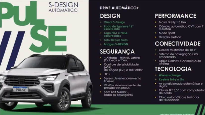 Fiat lançará versão S-Design para o Pulse 2024