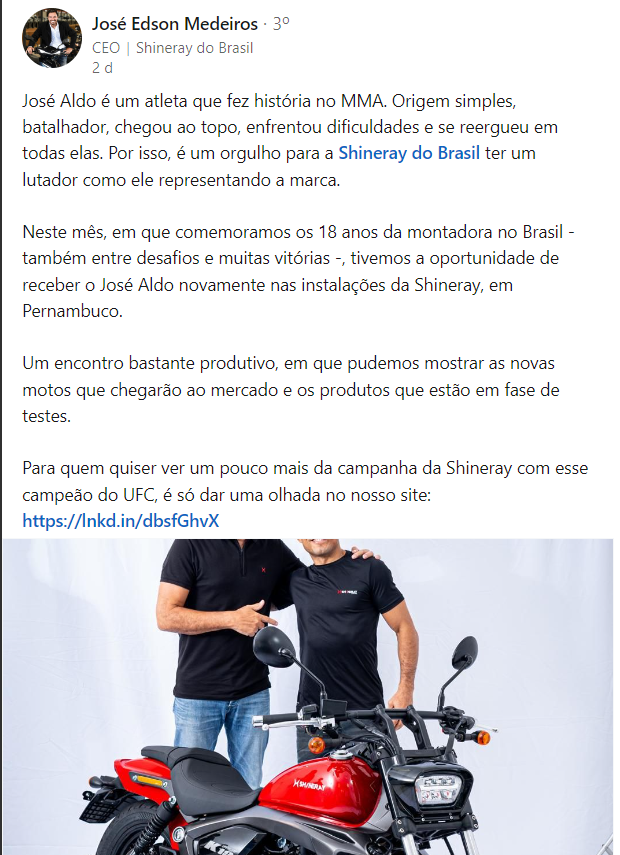 Shineray pode lançar modelo de moto estradeira  de até R$ 20 mil